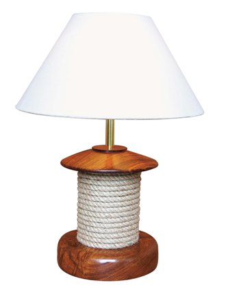 Lampe avec cordage en bois - électrique 230V - Luminaires & lampes